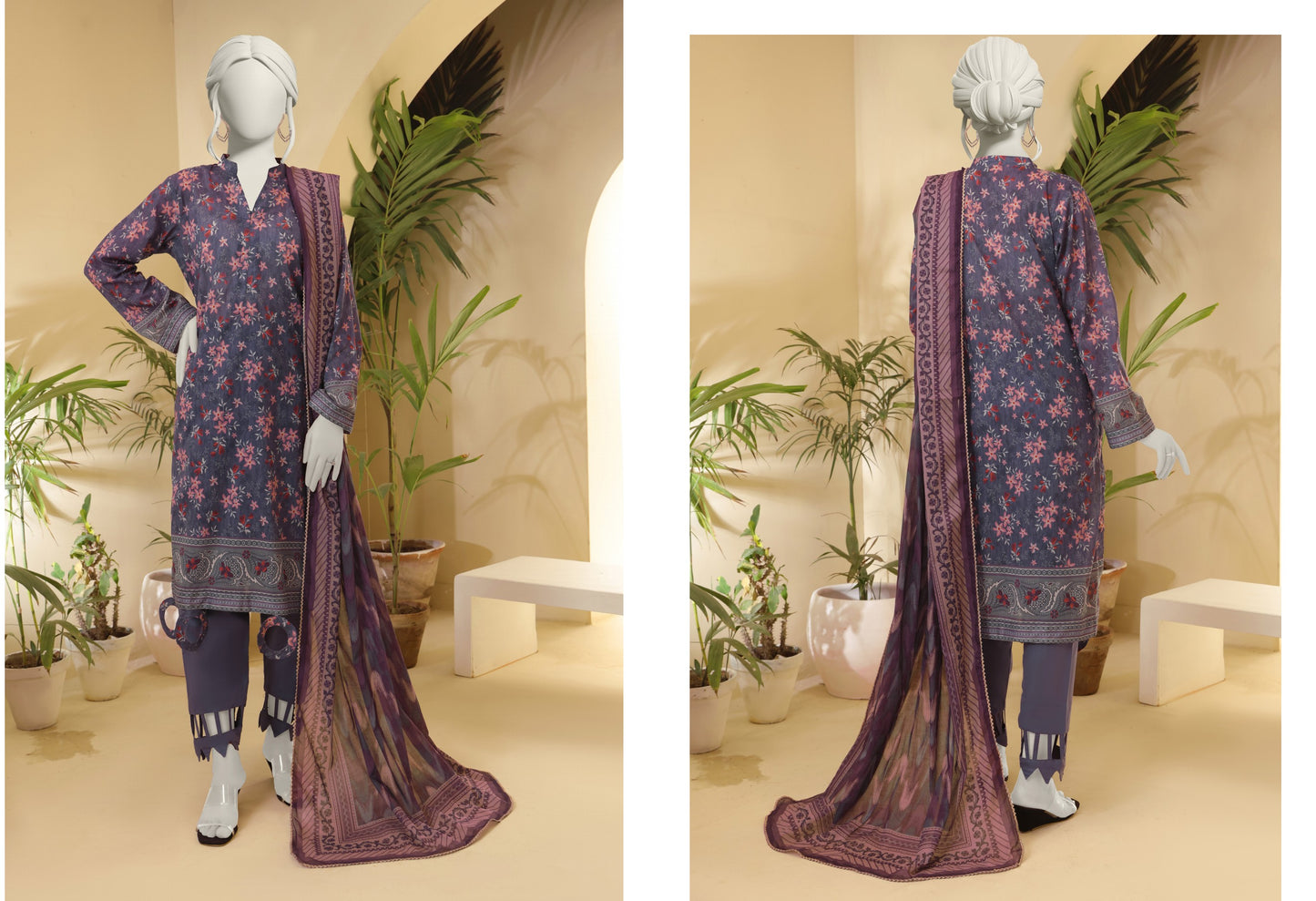 Almeerah Floral 💯% Original 3PC Unstitched In Wholesale Price