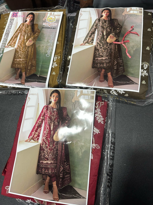 Buy Unstitched Luxury Embroidered Fancy ChickenKari 3 Piece in Wholesale Price ✅💯