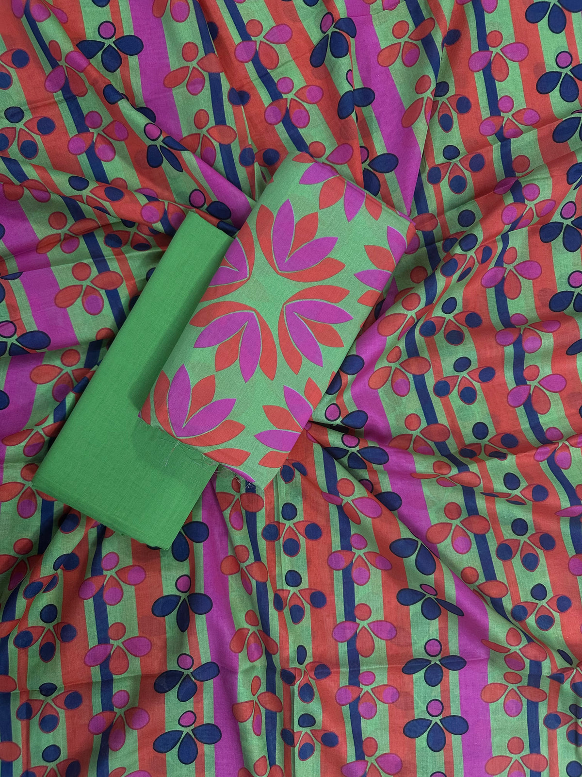 ZAMAN APPLE GREEN PRINTED 3PCS