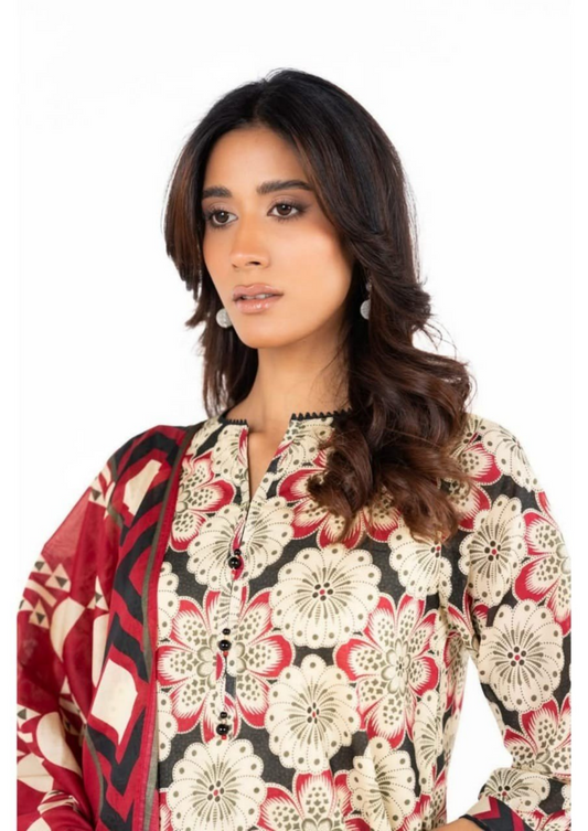Alkaram Digital Printed Lawn 3 Piece ๐๐งก