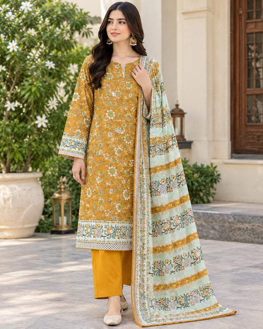 Sahara Mustard Printed 3Pcs