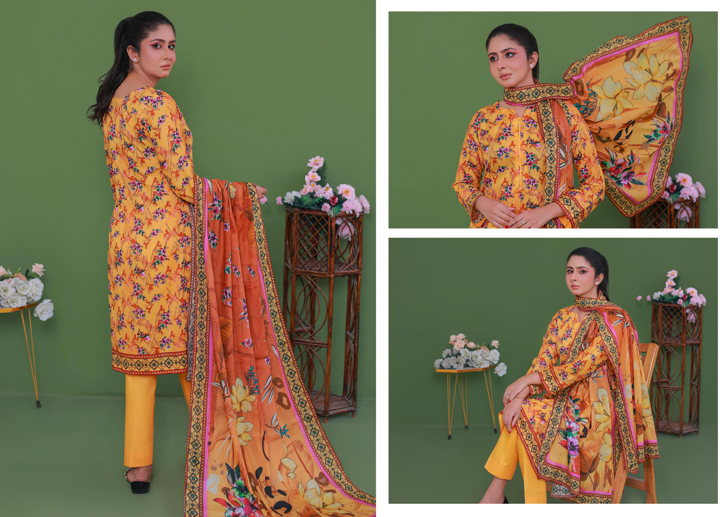 Leaves By Jawed Arts 100% Original Unstitched Lawn 3 Piece in Wholesale 🔥❤️