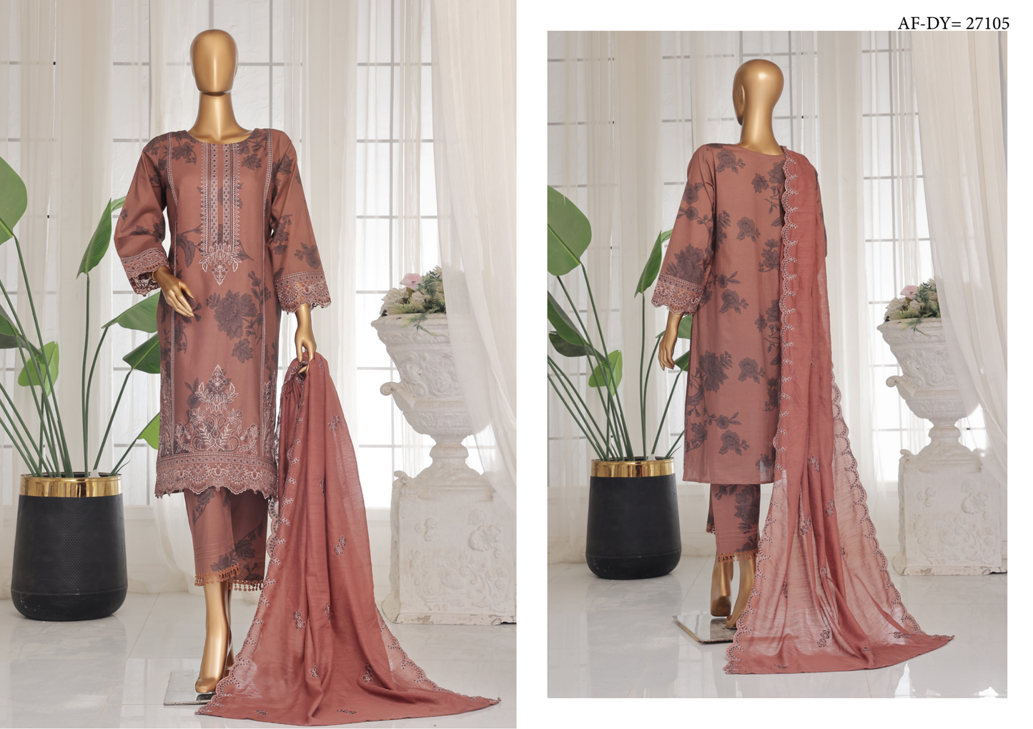 Aifa Daisy ChikanKari Unstitched 3 PIECE πβ