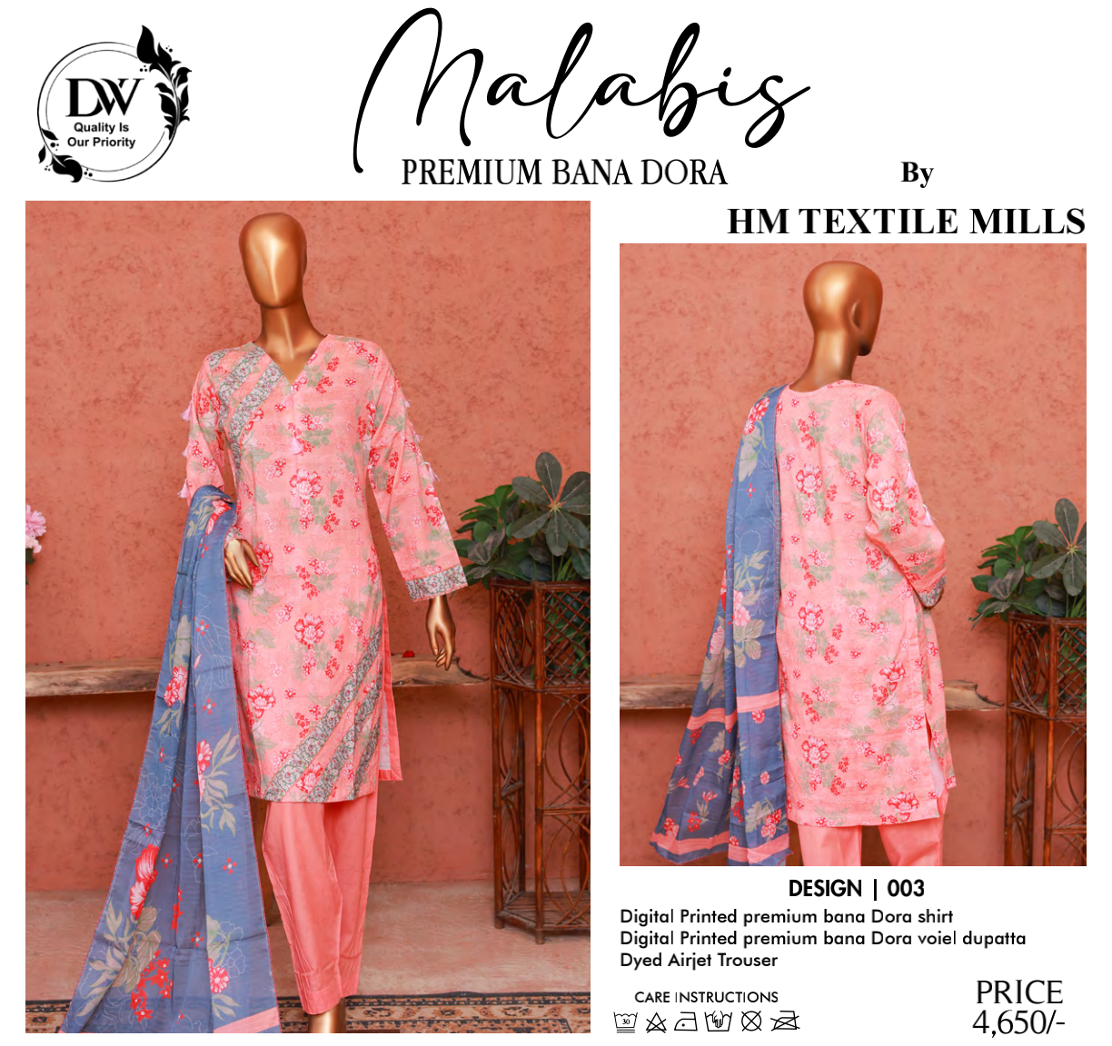 Malabis Doria Lawn Unstitched 3 Pieces 🔥❤️