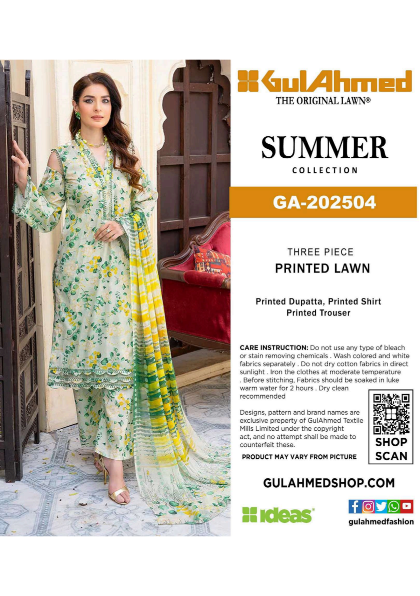 GulAhmed,Khaadi,Zellbury,Ego,Salitex,CrossStitch,Nishat,Firdous,Baroque,Maria.B,Alkaram ,SanaSafinaz Printed Unstitched 3P in 1299π΅π°π