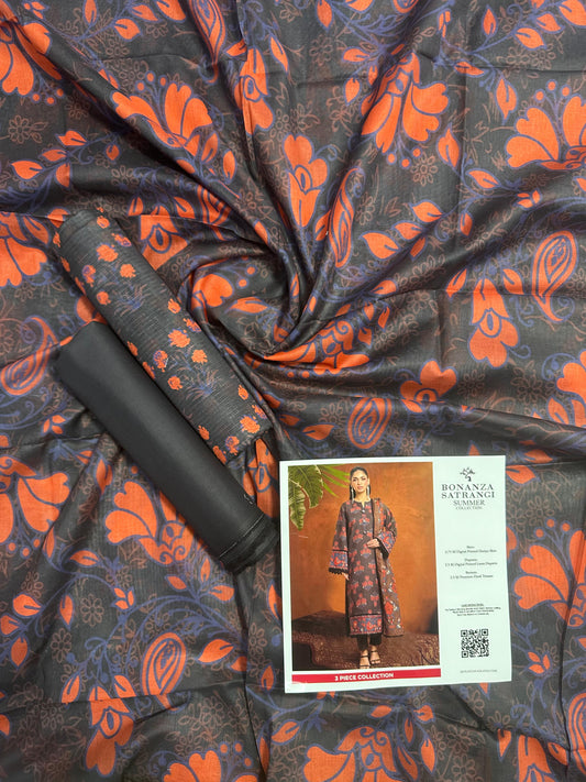 Bonanza Satrangi Ocean Mist 3 PCs Doriya Lawn Unstitched Collection