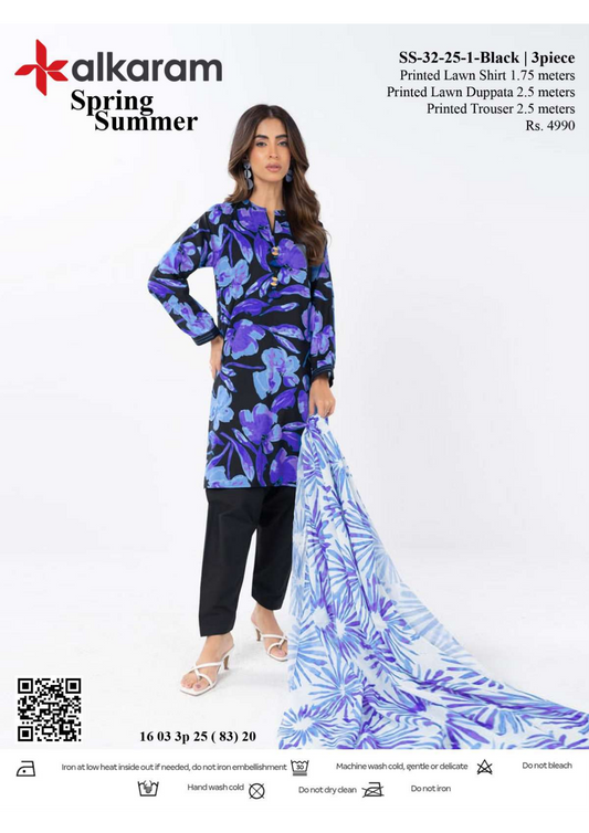 Alkaram Digital Printed Lawn 3 Piece ๐๐งก