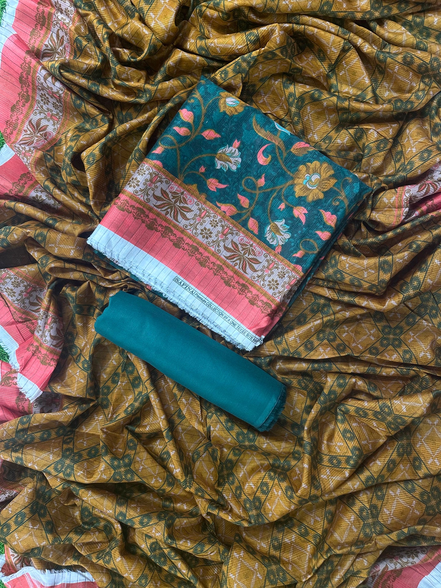 SAFINA Bottle Green PRINTED 3PCS