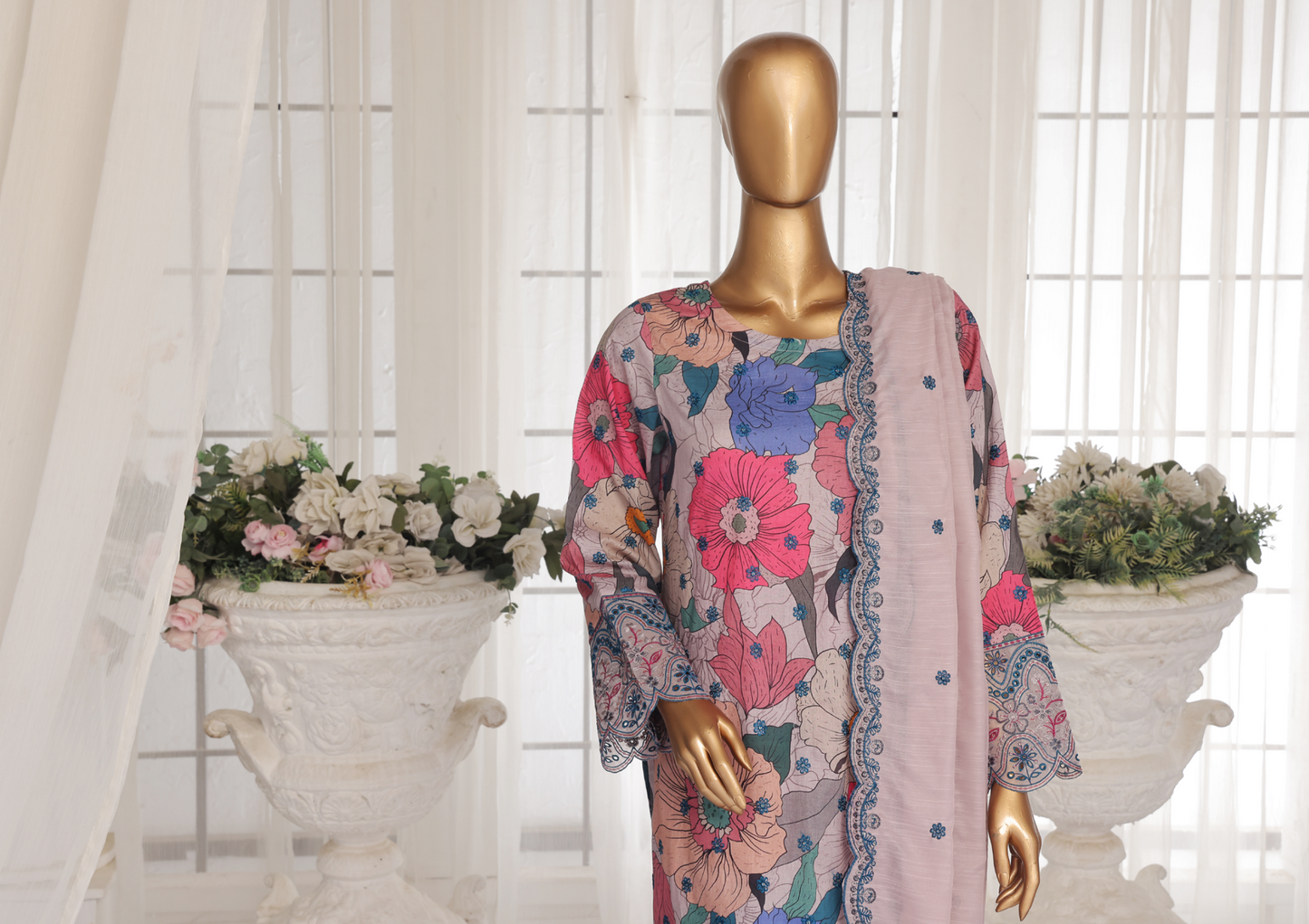 Aifa Daisy ChikanKari Unstitched 3 PIECE πβ