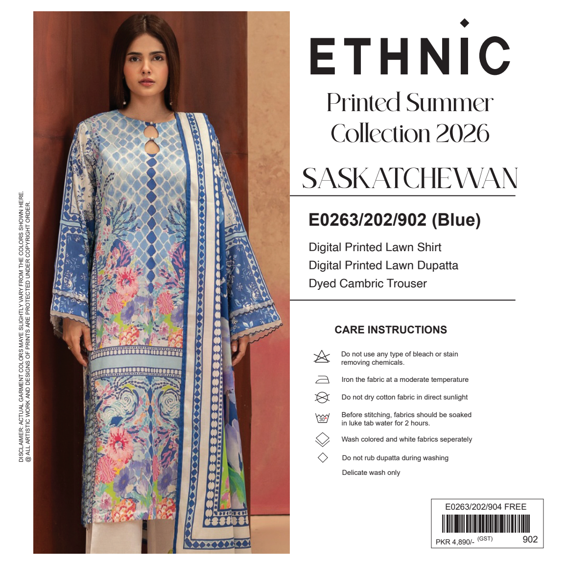 Ethnic Blue Digital Printed Lawn Collection