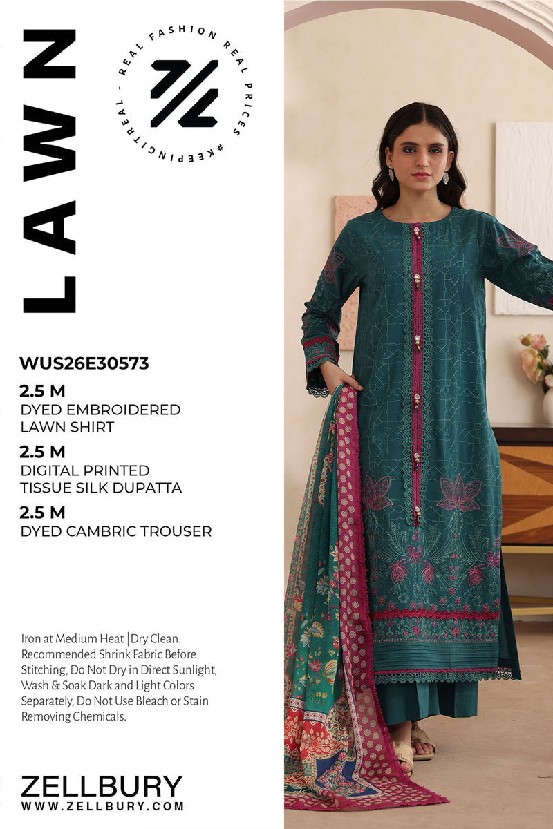 Zellbury Embroidery D.C:- WUS26E30714 Lawn 3Pcs Collection