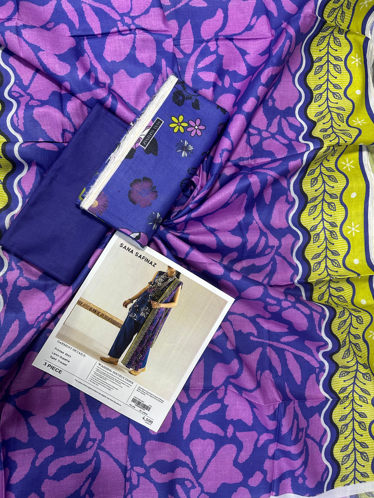 Sana Safinaz Purple Printed 3Pcs