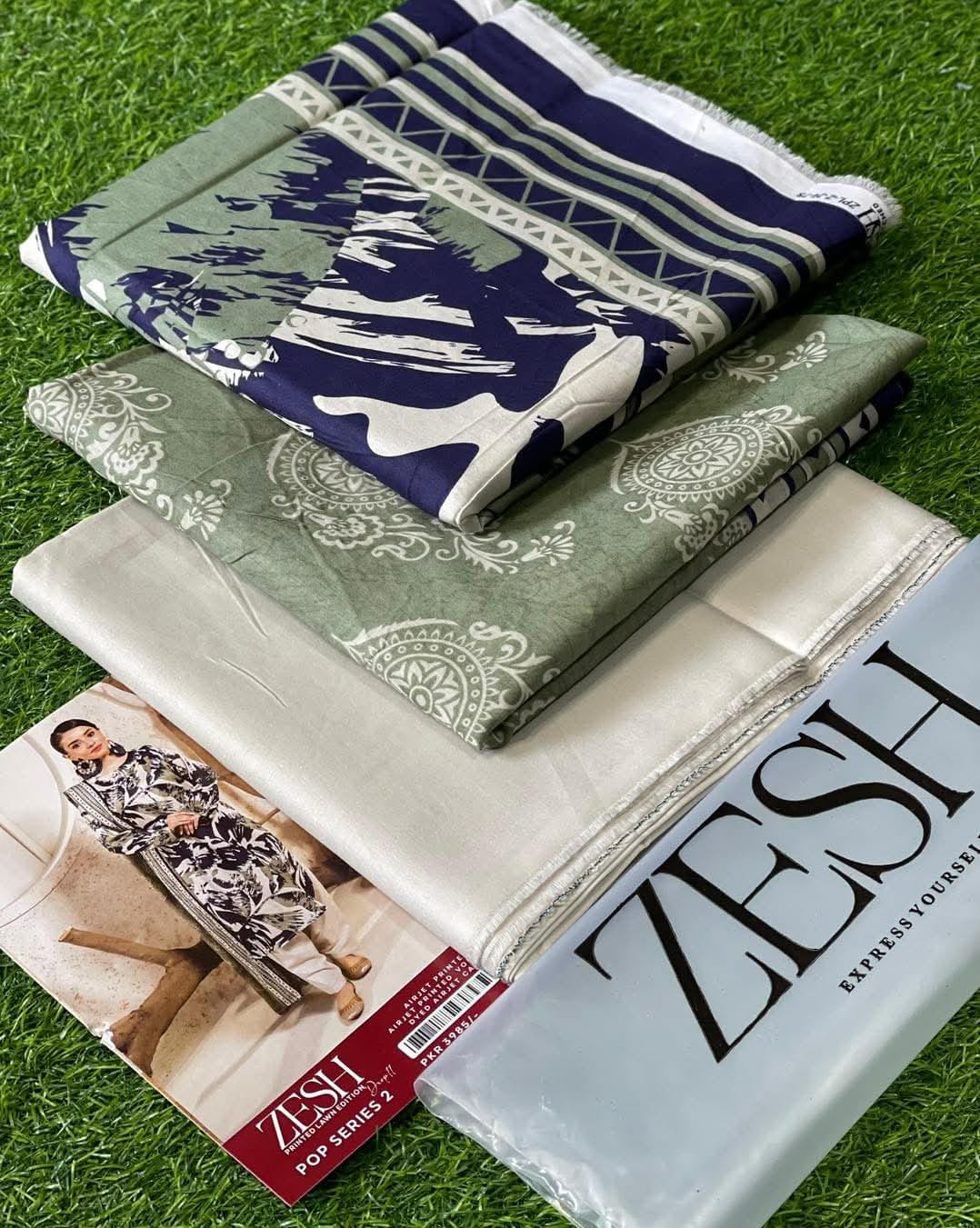 Bundle Of Zesh Unstitched Lawn 3 Piece in Wholesale Price 100% Original 🔥❤️