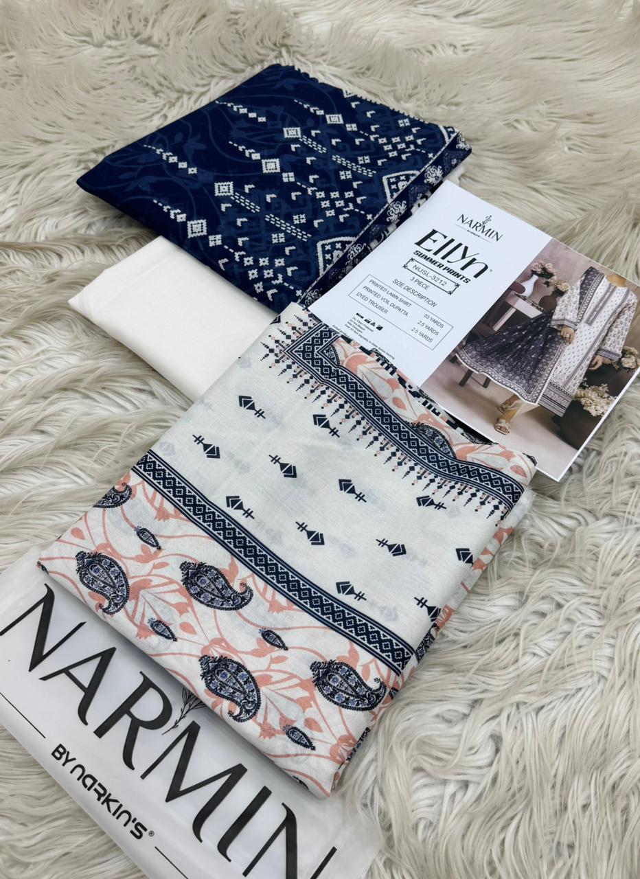 NARMIN Ellyn 100% Original Unstitched Lawn β€οΈ by NARKINS