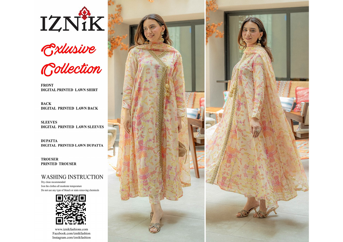 Iznik Lawn Unstitched 3 Pieces in Wholesale Price π₯π§‘
