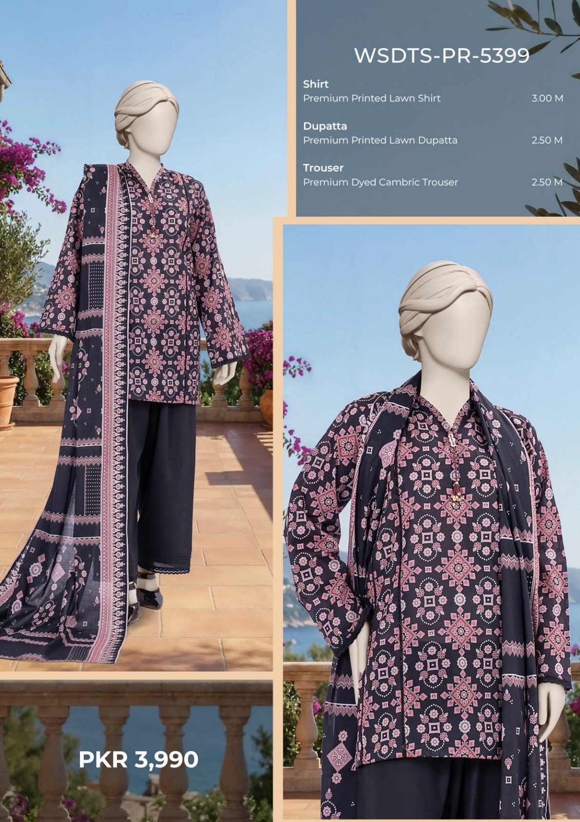 MTJ Original Printed Lawn β Summer 2026 Design# WSDTS-PR-5399