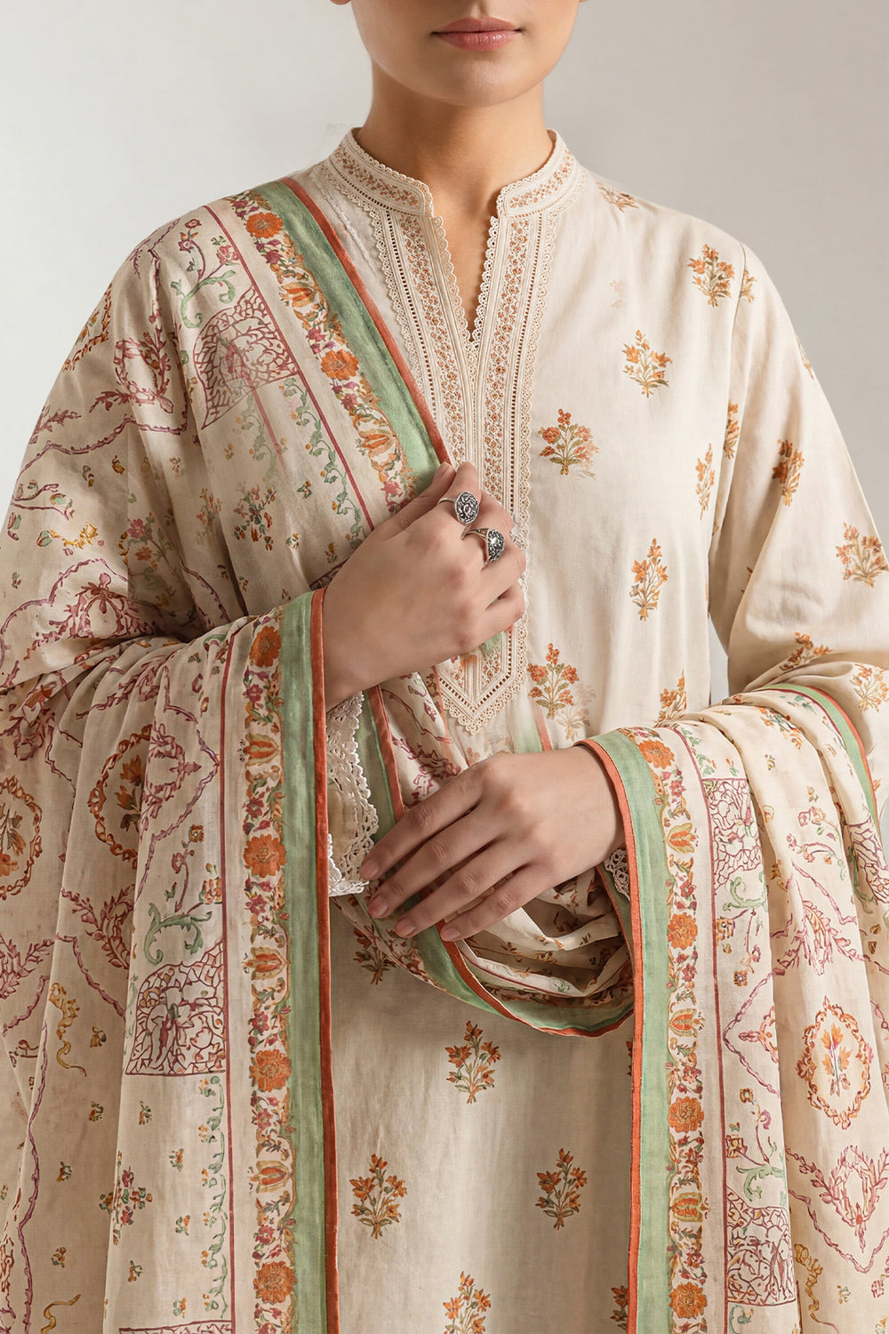 SAYA D.C:- U01-26218-P02B - 3 Piece Printed Lawn Collection