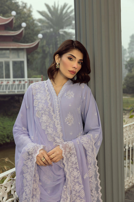Lakhany Decent Purple Eid Collection Unstitched ChikanKari 3 Piece ๐ฅ