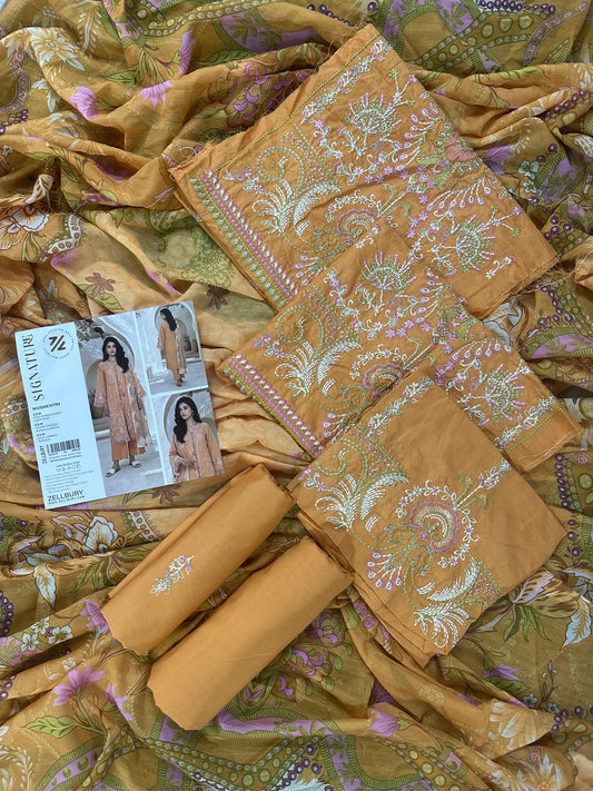 Zellbury Signature Unstitched 3PCs Collection D-C:- WUS26E30793