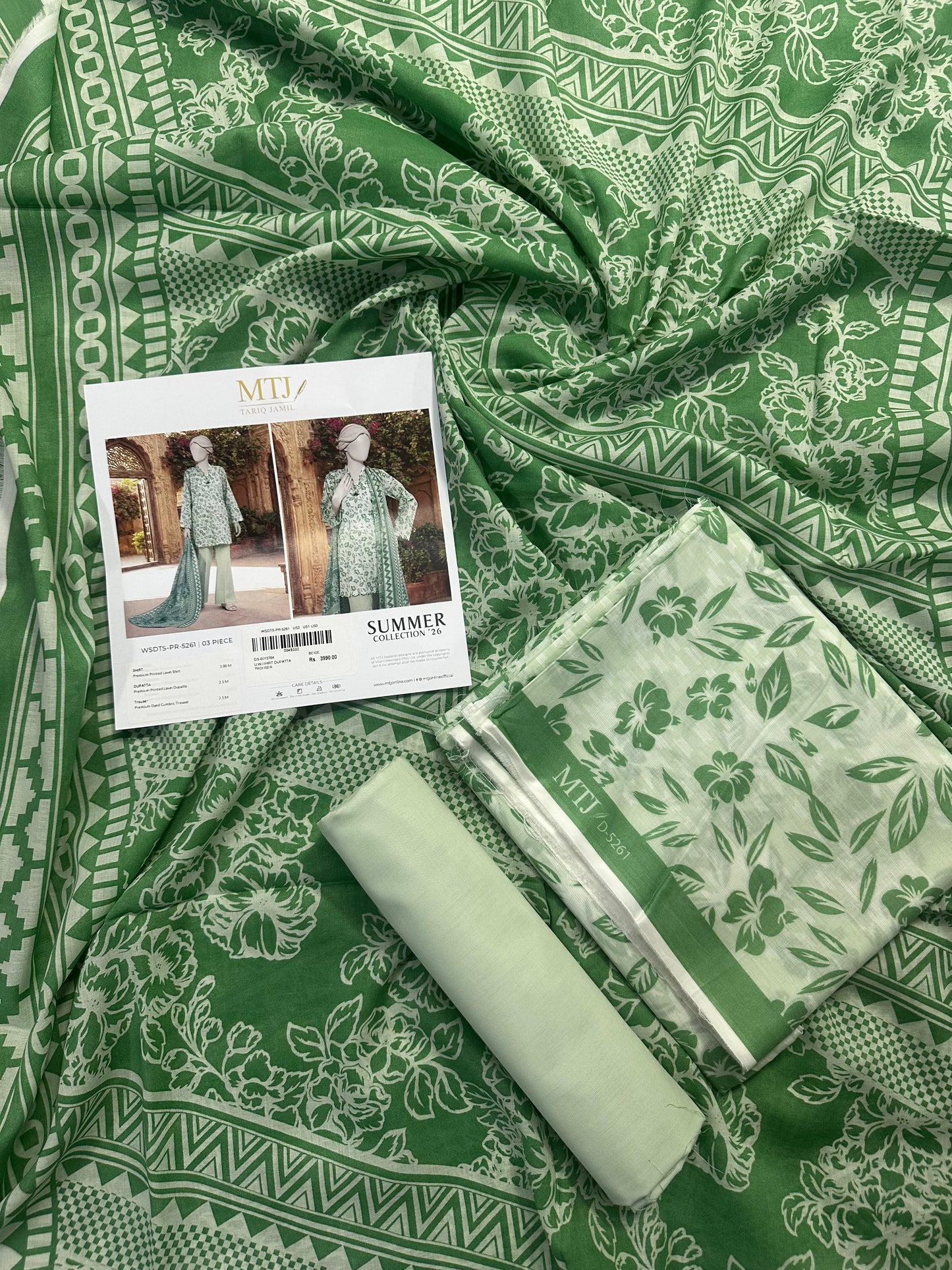 MTJ Original(WSDTS-PR-5261) Printed Lawn Unstitched Collection β Summer 2026