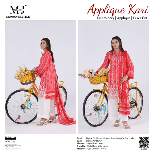 Luxury Summer Collection
APPLIQUE KARI BY MOOSAJEE Design# D-0401-04