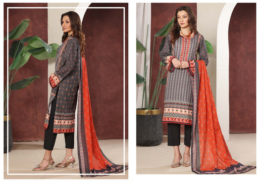 Izhan Magic Premium Digital Printed 3PC Lawn Unstitched Collection Vol.03 - D B0301 08