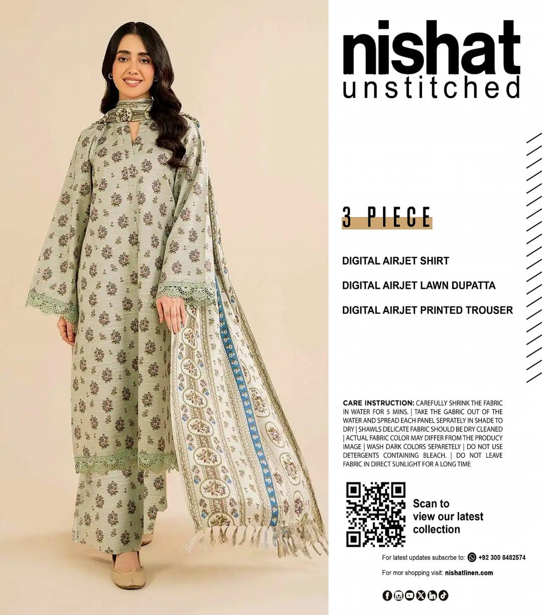 GulAhmed,Khaadi,Zellbury,Ego,Salitex,CrossStitch,Nishat,Firdous,Baroque,Maria.B,Alkaram ,SanaSafinaz Printed Unstitched 3P in 1299π΅π°π
