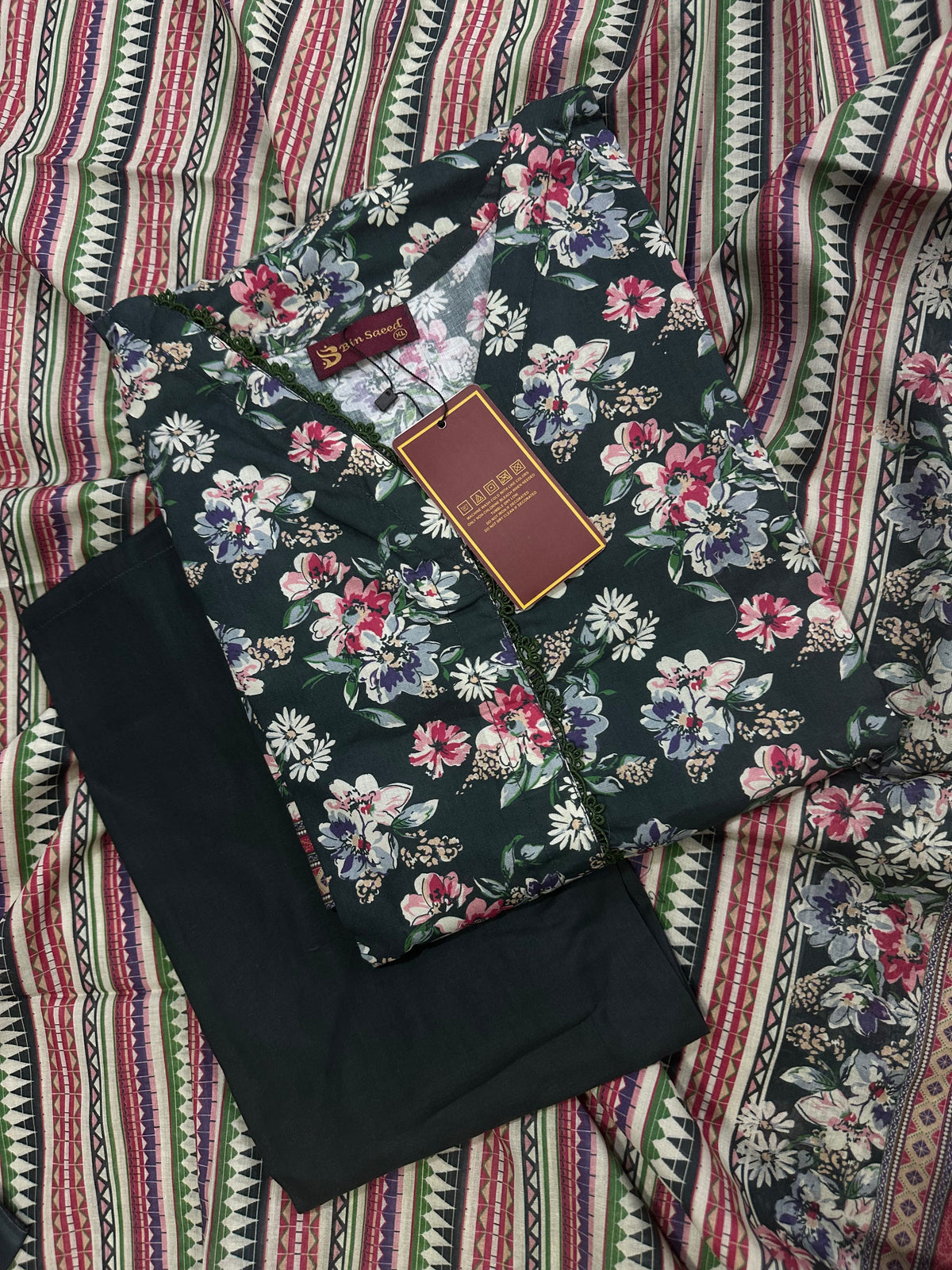 Bin Saeed Kai Green Stitched 3Pcs