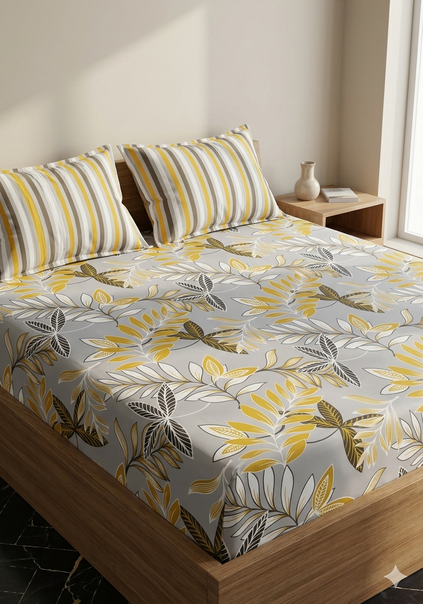 SALONIKA PURE COTTON BEDSHEETS Most Demanding Collection Full Printed King Size Bedsheets