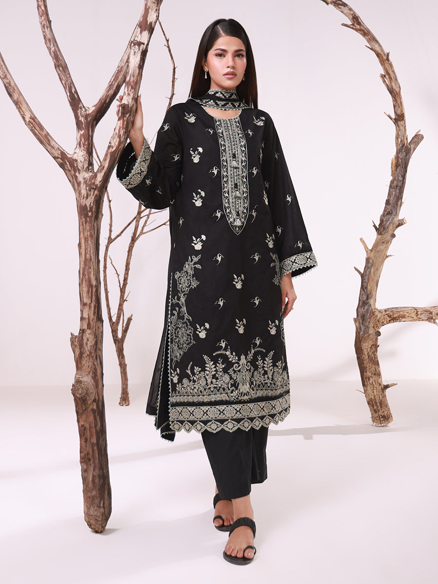 SALITEX MONOCHROME EMBROIDERED LAWN SUIT 🖤