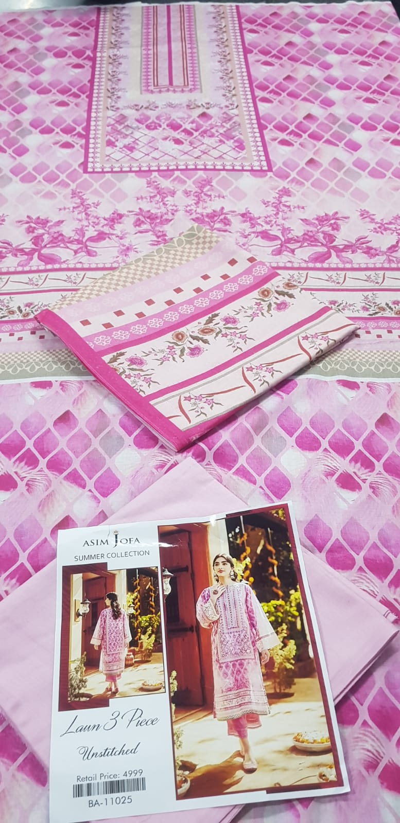 Asim Jofa Lawn Printed 3PC In Wholesale Price