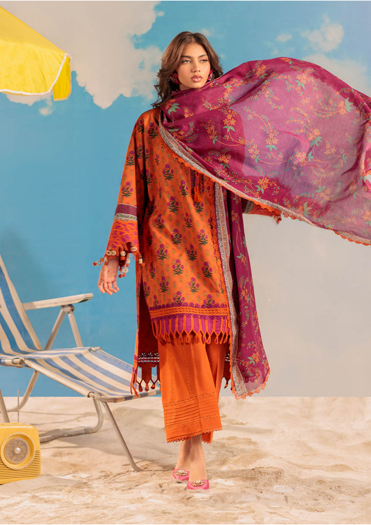BONANZA DORIA LAWN UNSTITCHED 3 PIECE โก๐๐