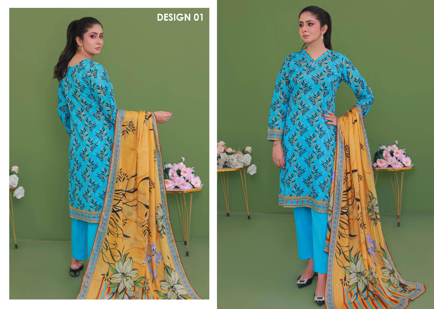 Leaves By Jawed Arts 100% Original Unstitched Lawn 3 Piece in Wholesale 🔥❤️