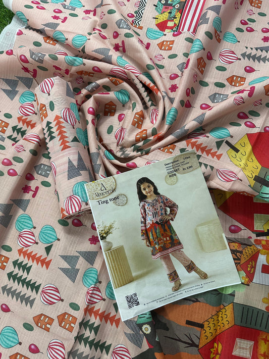 Almeerah Ting Tone Unstitched Kids 2Pcs Collection