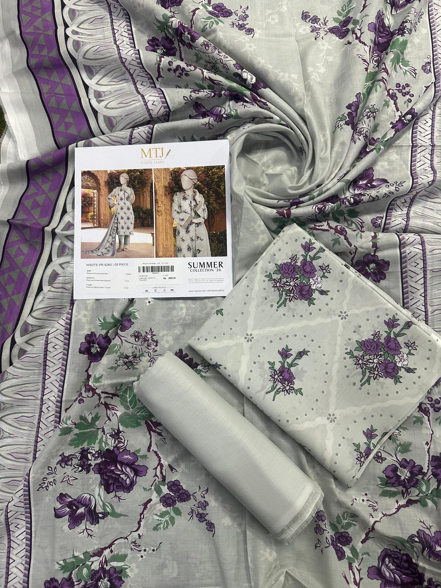 MTJ Original(WSDTS-PR-5260) Printed Lawn Unstitched Collection β Summer 2026