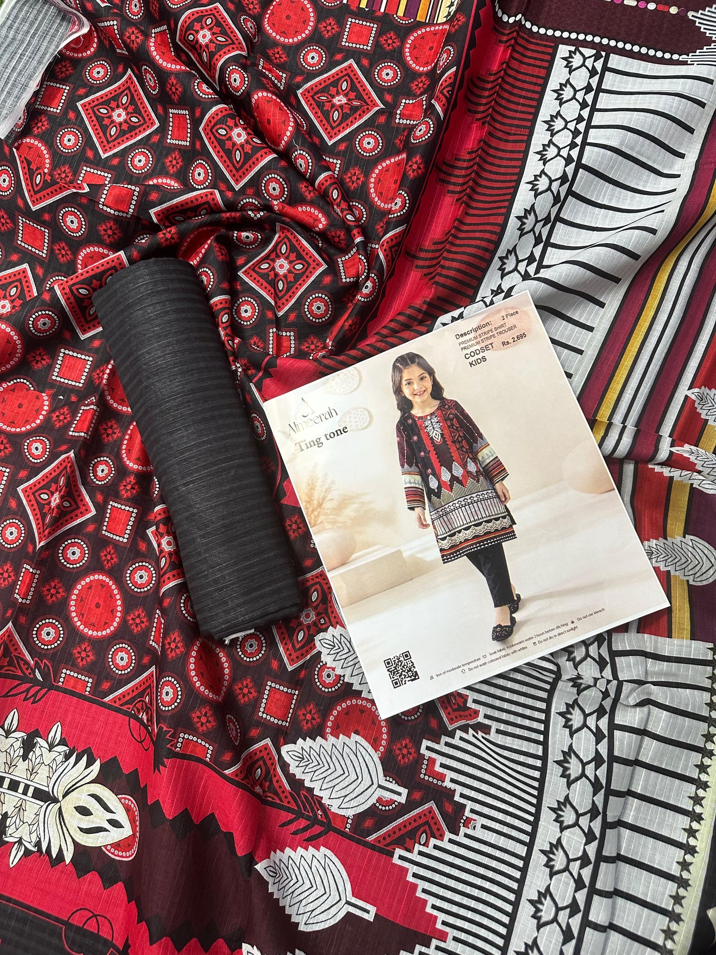 Almeerah Ting Tone Unstitched Kids 2Pcs Collection