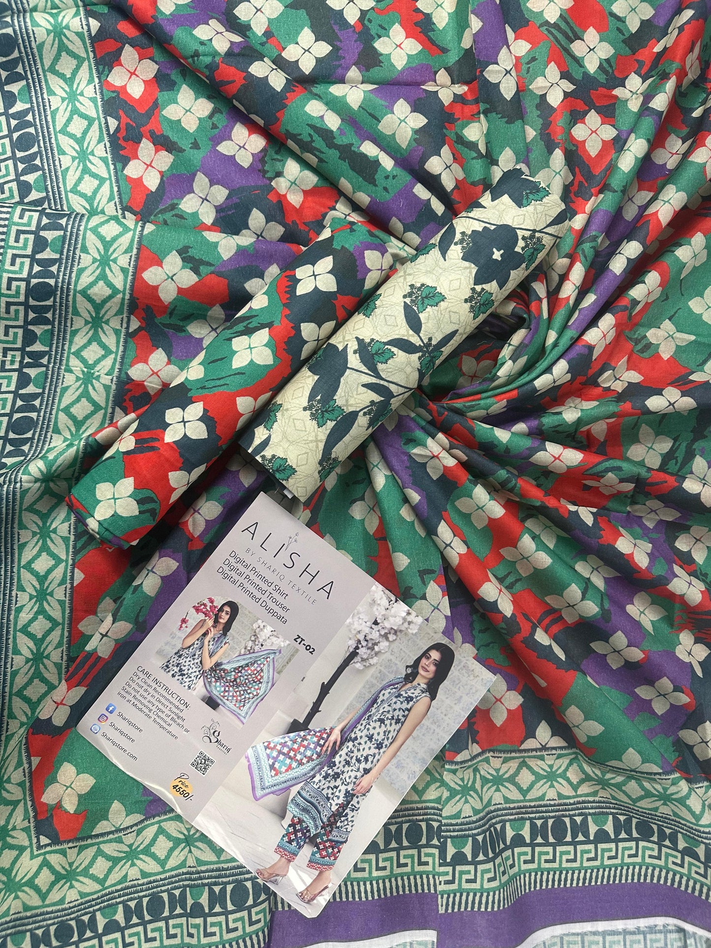 ALISHA D-02 DIGITAL PRINTED LAWN 3PCS