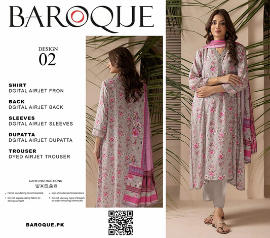 BAROQUE Lawn Printed Trouser 3PC In Wholesale Price π₯Ίπ₯