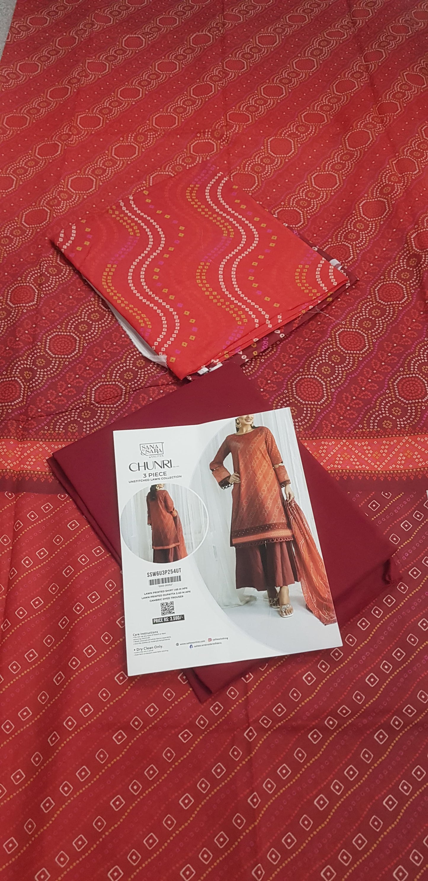 Salitex Chunri Salitex 100% Original Lawn ❤️ LAIRA by SANA& SARA