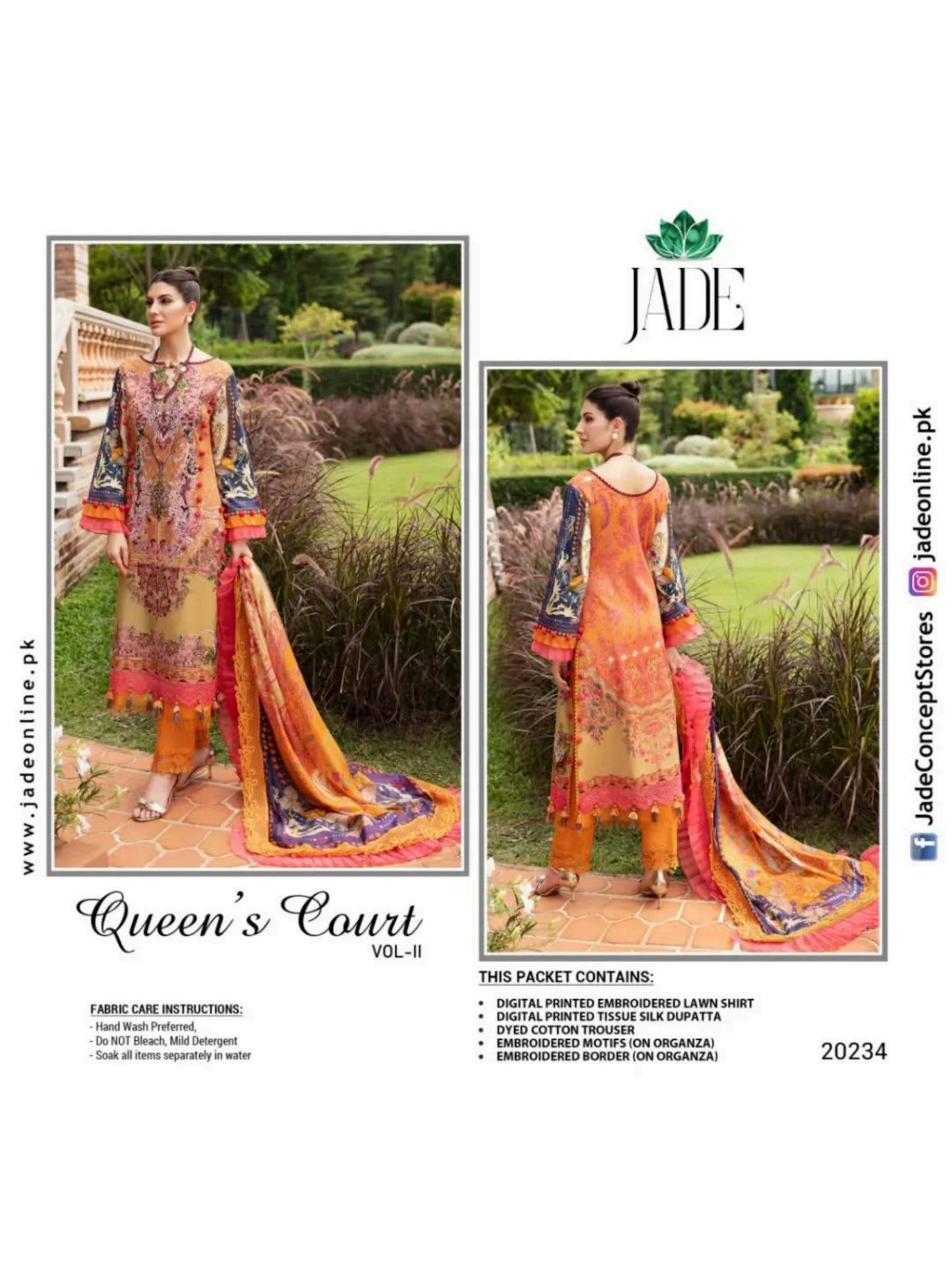 Jade Unstitched Lawn 3 Pieces in Wholesale Price ๐ฅ๐งก