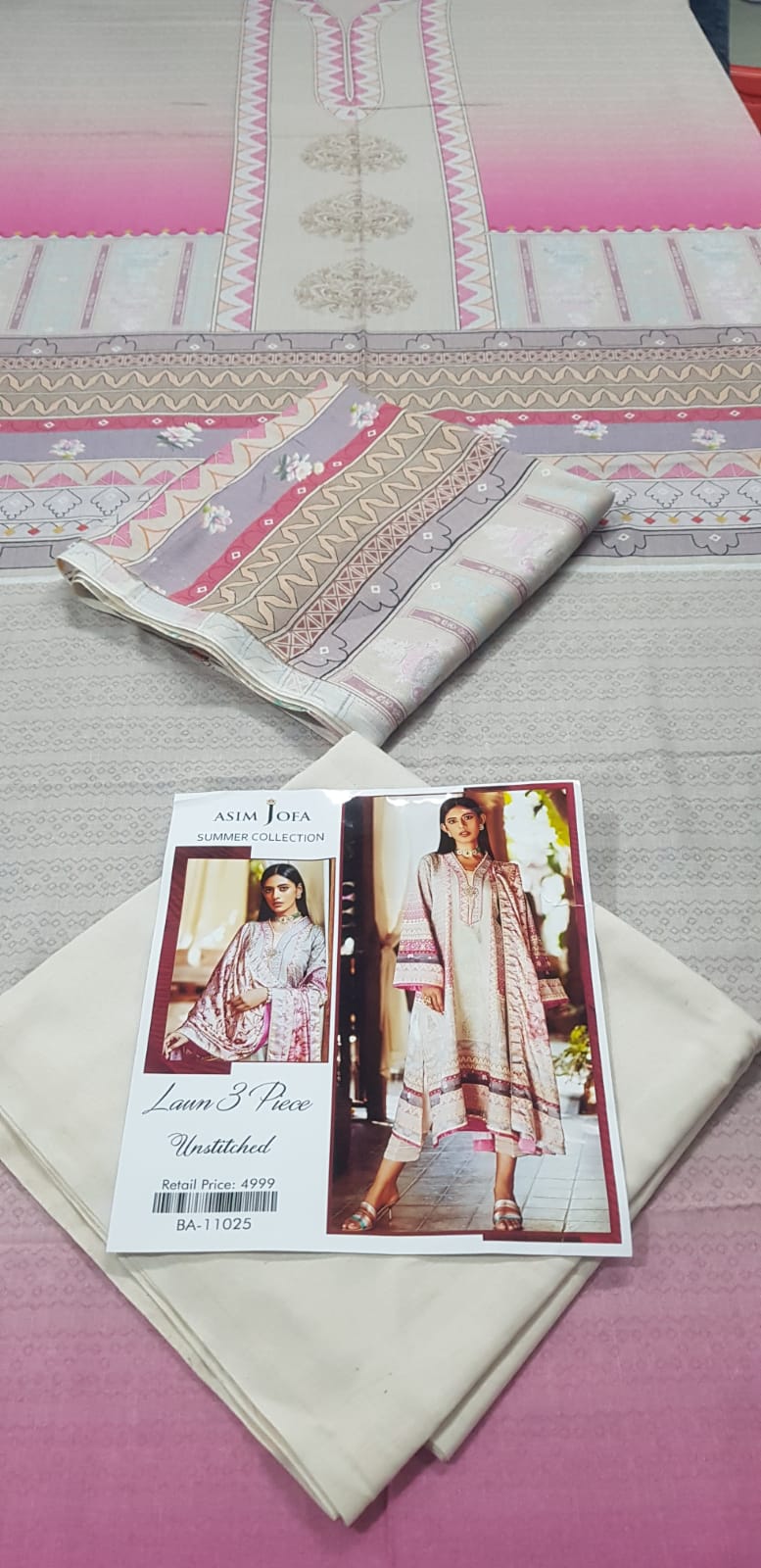 Asim Jofa Lawn Printed 3PC In Wholesale Price
