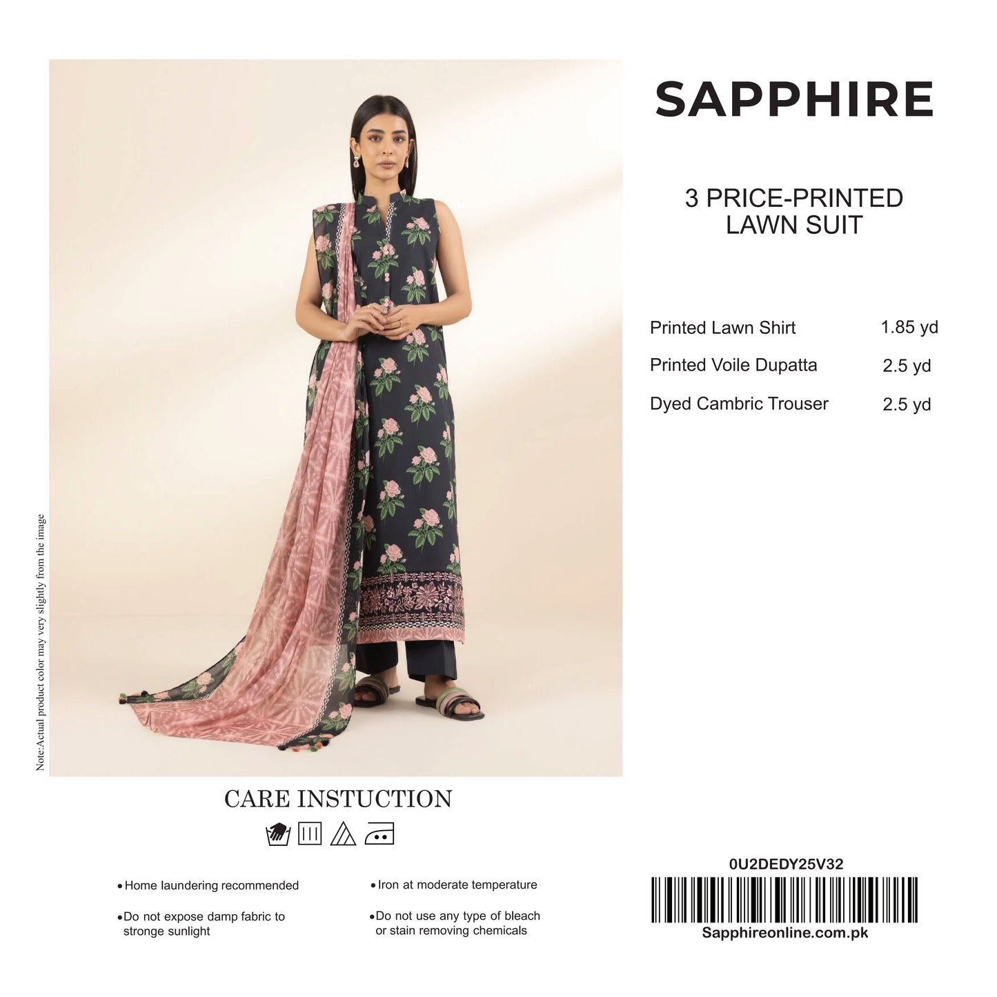 Sapphire Unstitched Lawn 3P