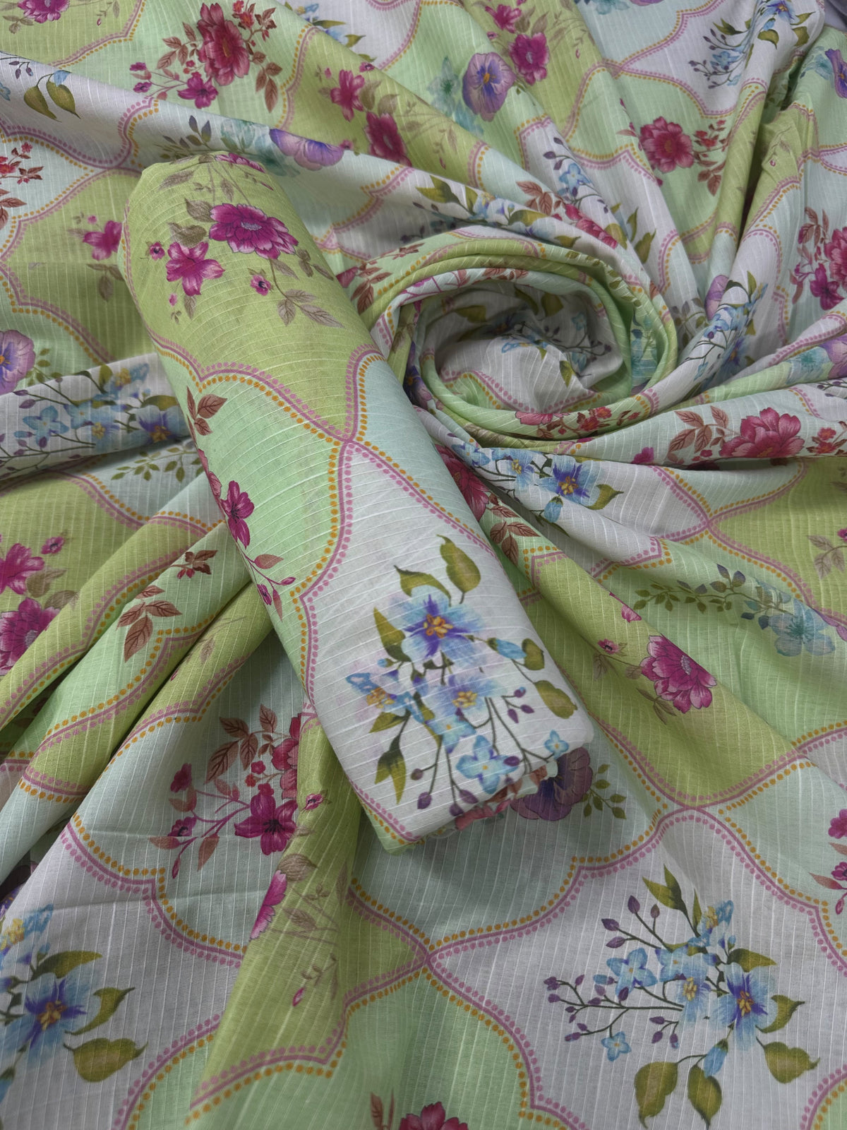 Sapphire & Bareeze Green-Beige 2Pcs All-Over Printed