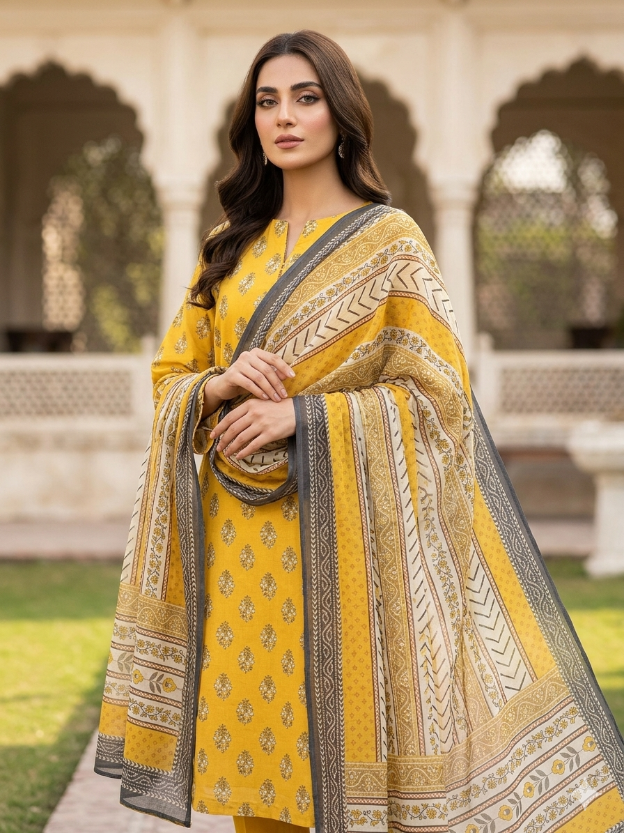 KHAADI 2PC LAWN COLLECTION
SHIRT + DUPATTA