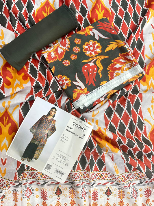BONANZA SATRANGI (D.C:- WU3PPBW25KA11D10)3PCS UNSTITCHED COLLECTION