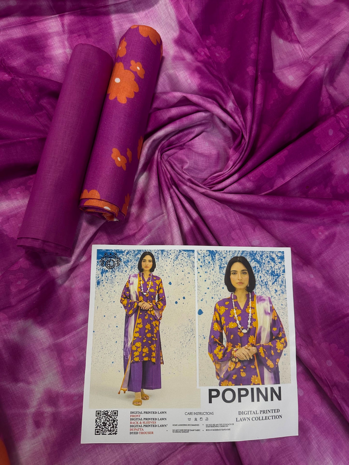 Popinn Purple Printed Lawn Collection