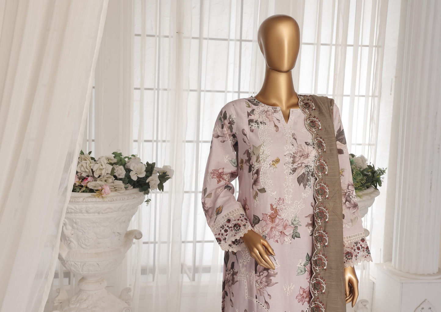 Aifa Daisy ChikanKari Unstitched 3 PIECE πβ