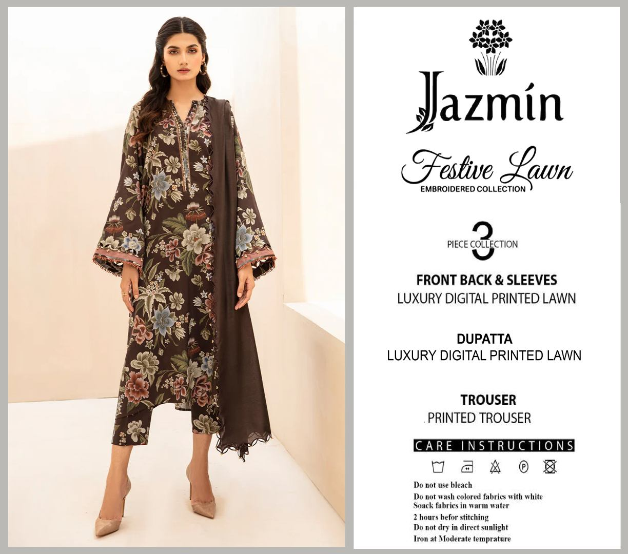 Jazmine Bundle Wholesale Lawn Unstitched 3 Pieces ❤️🔥