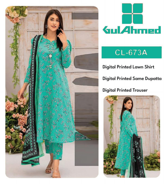 GulAhmed Lawn Printed 3PC In Wholesale Price