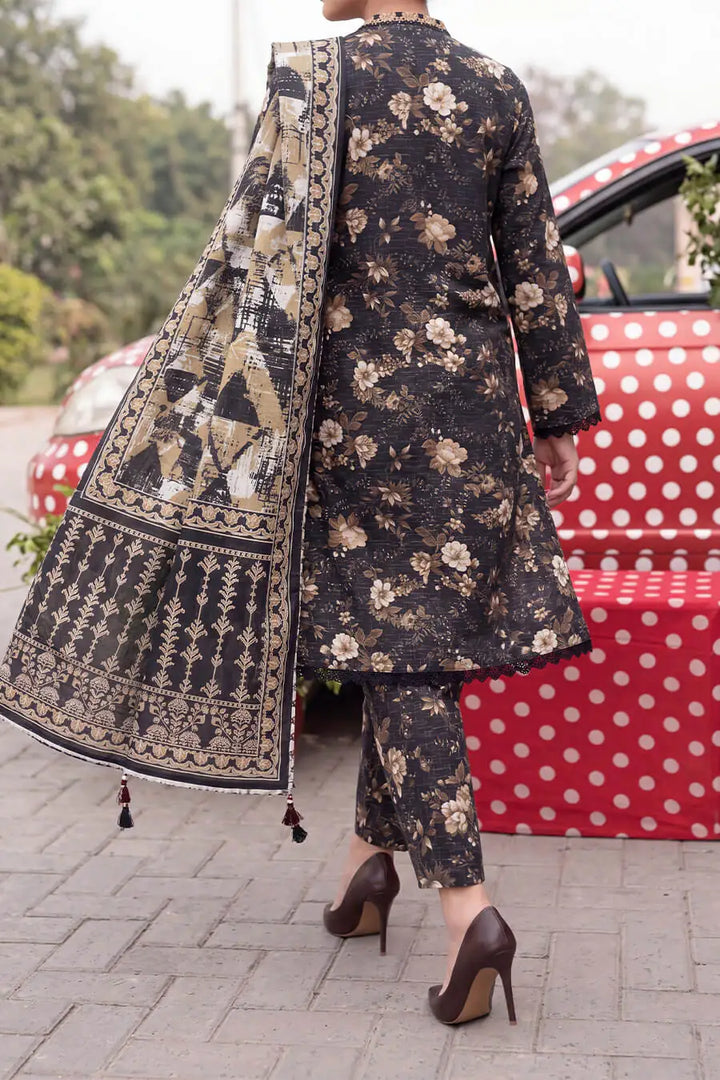 Floral Fusion By Almeerah D-2 - 3Pcs Printed Stripe Collection
